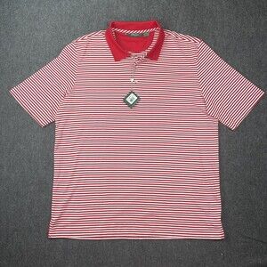 Bobby Jones Size 2XL Red Striped Short Sleeve Performance Golf Polo Shirt NWT